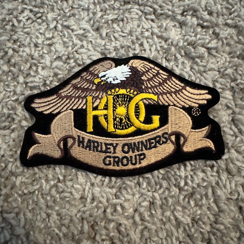 Vintage Harley Davidson Patch HOG Harley Owners Group Brown Eagle Collectible